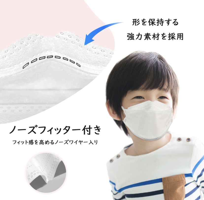 マスク 子供  2type KN95 3D立体 絵柄  ズレにくい　呼吸しやすい　 柳葉型　蒸れない 不織布   4層マスク 花粉症 ウイルス940116