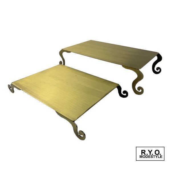 真鍮 テーブル 2ヶセット ゴールド881466