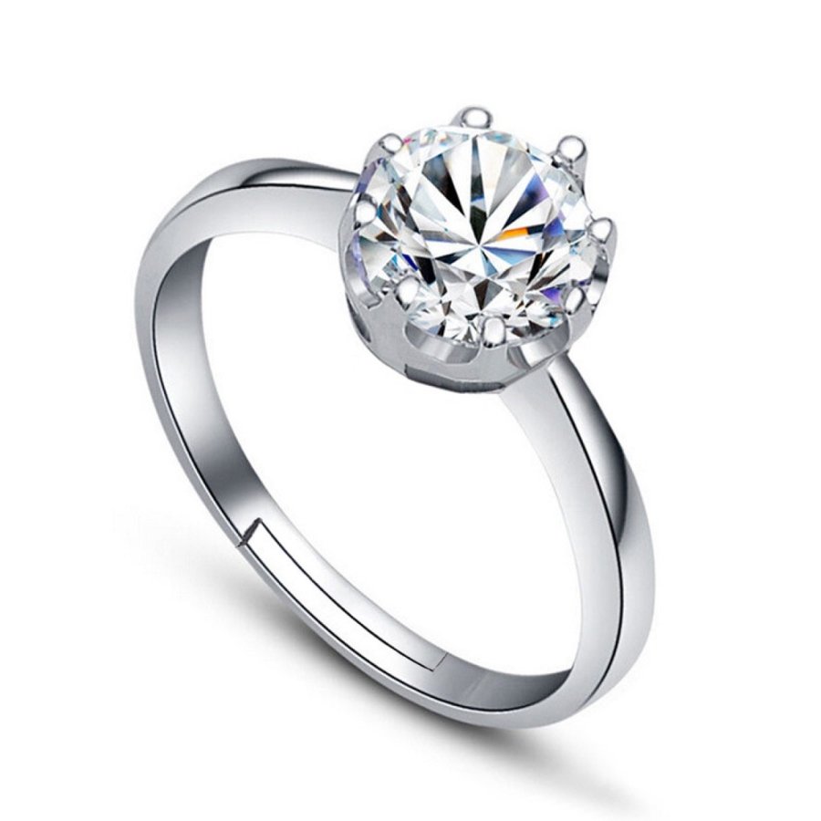 シンプルに輝くシルバーリング Mies' リング M-R0003 リング S925銀 の 華の 8爪の 王冠の 指輪 レディース リング フリーサイズ デザイン 指輪 シルバー 金属アレルギーフリー884878
