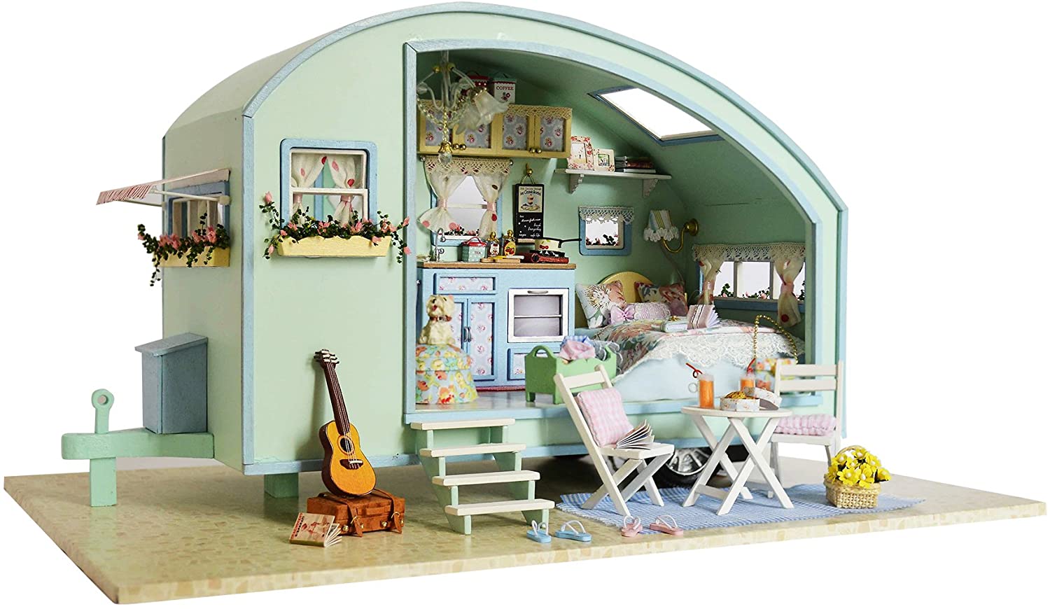 DIYの木製おもちゃの家、手作りのミニキットセット、ミニ家具工芸品キットのオルゴール885173