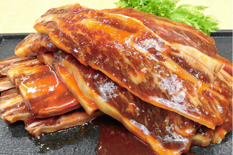 牛骨付きカルビ500g(味付け)| 韓国の秘伝のタレ使用!梨・玉ねぎ・リンゴのピューレ、ニンニク等焼き上がりの旨みが違います!921962