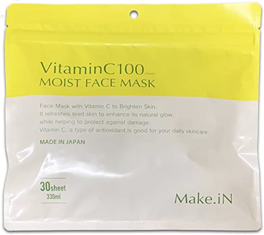 Vitamin C 100 MOIST FACE MASK 30枚入 ビタミンC モイスト フェイスマスク パック 日本製 保湿 うるおい スキンケア945792