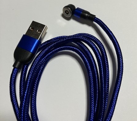 充電ケーブル スマホ 3in1 USBケーブル Lightningケーブル iphone タイプc　青色 1M947145