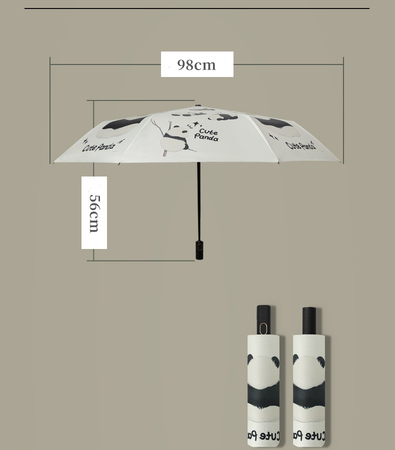 送料無料】【2タイプ】パンダ 可愛い折りたたみ傘 動物柄 ホワイト