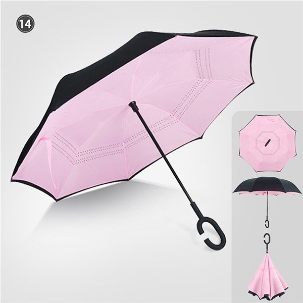 【逆さ傘】完全遮光で晴雨兼用の逆さ傘 逆開きになるので濡れた面が内側に！水滴が漏れにくい設計に298617
