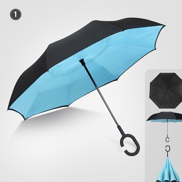 【逆さ傘】完全遮光で晴雨兼用の逆さ傘 逆開きになるので濡れた面が内側に！水滴が漏れにくい設計に298621