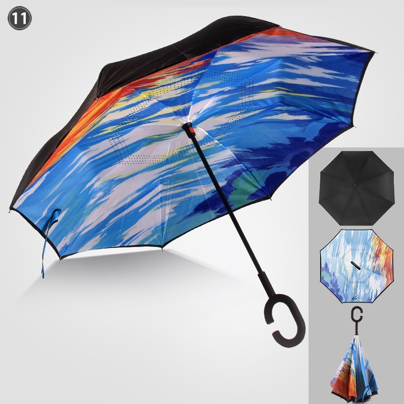 【逆さ傘】完全遮光で晴雨兼用の逆さ傘 逆開きになるので濡れた面が内側に！水滴が漏れにくい設計に468245