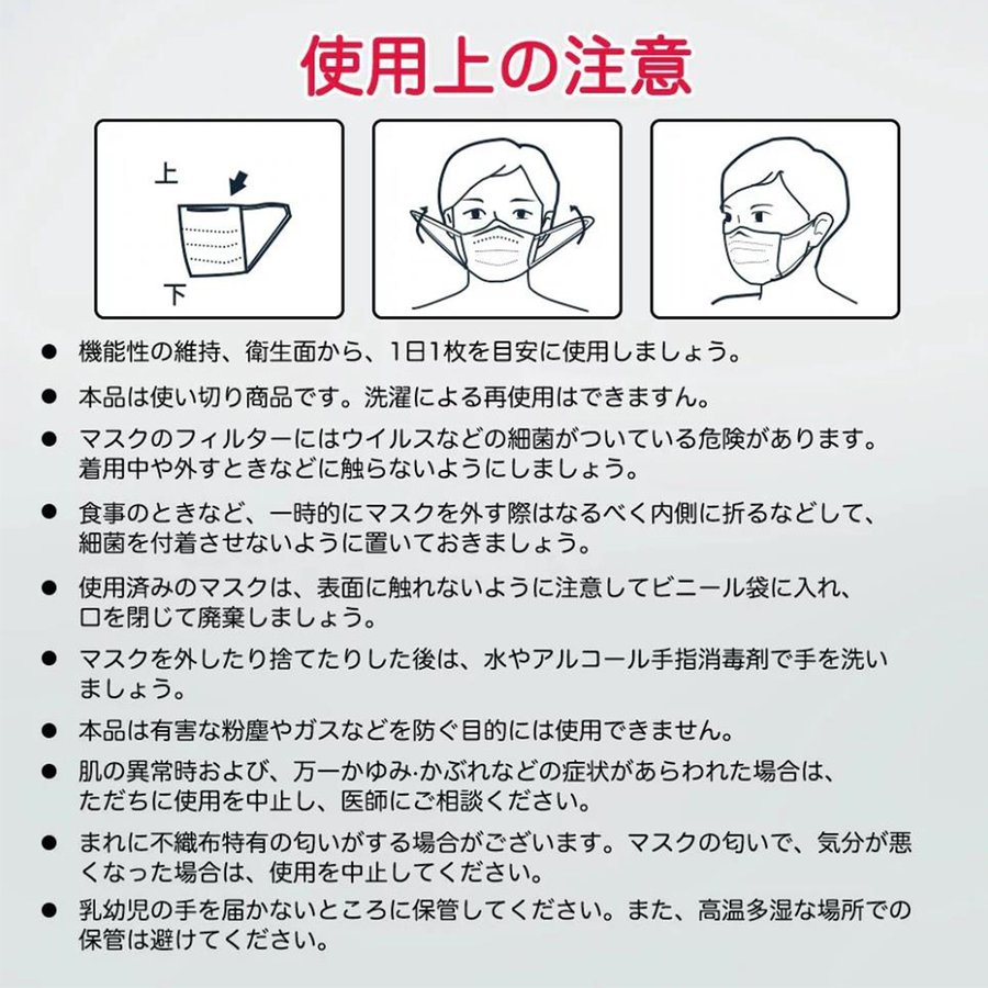 【耳が痛くならない】不織布マスク50枚 3層構造の使い捨てマスク  日本国内品質検査済347571