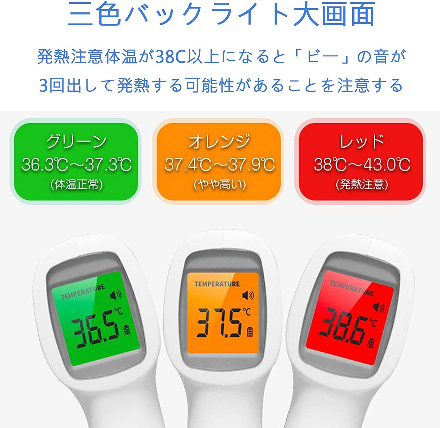 【驚きのシェアモル限定価格！】非接触温度計  赤外線測定だから安心　大画面でスピード測定おおよそ1秒検温 高精度で日本仕様2020年モデル 日本語説明書322173