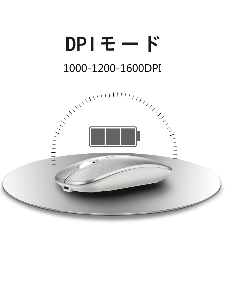 マウス ワイヤレスマウス 無線マウス 超薄型 静音高精度 持ち運び便利 乾電池式 DPIモード322147