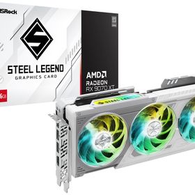 [14日間保証付き]グラフィックボード ASRock AMD Radeon RX 9070 XT Steel Legend 16GB [RX9070XT SL 16G] グラフィックボード