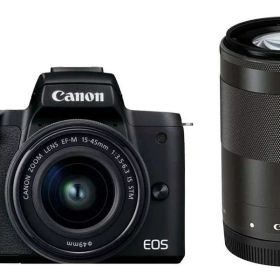 【中古】Canon キヤノン EOS Kiss M2 ダブルズームキット ブラック