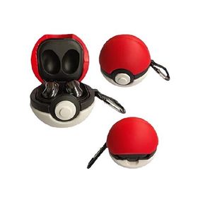 Compatible with Samsung Galaxy Buds2 pro(2022)/Buds Live(2020)/Buds pro(2021)/Buds 2 (2022)/Buds FE(2023) Charging Box,Cute 3D Cartoon Poke Ball Earph