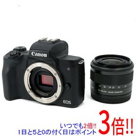 【いつでも2倍！5．0のつく日は3倍！1日も18日も3倍！】【中古】Canon製 ミラーレス一眼カメラ EOS Kiss M EF-M15-45 IS STM レンズキット ブラック