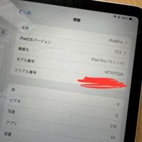 iPadPro11インチWiFiモデル1世代 シルバー64GB