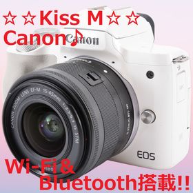 キヤノン(Canon)のWi-Fi搭載 Canon キャノン EOS Kiss M ホワイト #6208(ミラーレス一眼)