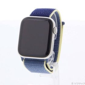 〔中古〕Apple(アップル) Apple Watch Series 5 GPS + Cellular 44mm ステンレススチールケース アラスカンブルースポーツループ〔196-ud〕