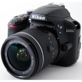 ニコン デジタル一眼 Nikon D3400 レンズキット ブラック 中古 Bluetooth搭載 新品SDカード付き 届いてすぐに使える