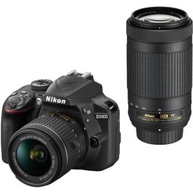 ニコン デジタル一眼 Nikon D3400 ダブルズームキット ブラック 中古 Bluetooth搭載 新品SDカード付き 届いてすぐに使える