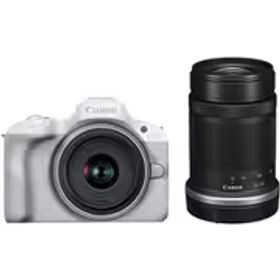 キヤノン Canon EOS R50 ダブルズームキット ホワイト [ボディ APS-Cサイズ ミラーレスカメラ＋交換レンズ「RF-S18-45mm F4.5-6.3 IS STM」＋「RF-S55-210mm F5-7.1 IS STM」]