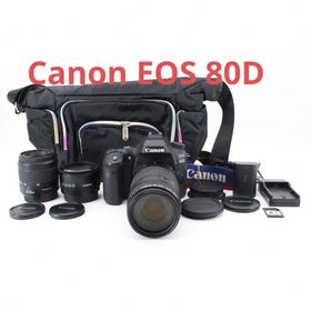 キヤノン(Canon)の【保証付き】 Canon EOS80D標準&望遠&単焦点トリプルレンズセット(デジタル一眼)