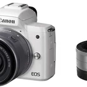 【中古】 Canon ミラーレス一眼カメラ EOS Kiss M ダブルレンズキット ホワイト EOSKISSMWH-WLK