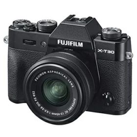 【中古】 富士フイルム(FUJIFILM) ミラーレス一眼カメラ X-T30XCレンズキット ブラック X-T30LK-1545-B
