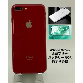 006 iPhone8 Plus 64GB レッド/シムフリー/新品BT100%(スマートフォン本体)