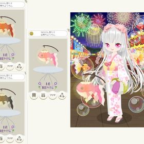 夜店アイテム、浴衣など ３ ☆金魚ちょうちん 、お祭りおめん（キツネさん）、浴衣 | ニコッとタウン(ニコタ)のアカウントデータ、RMTの販売・買取一覧