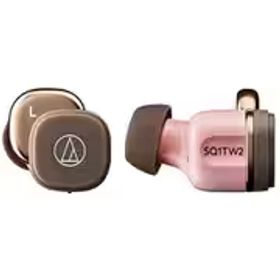 オーディオテクニカ audio-technica 完全ワイヤレスイヤホン Bluetooth対応 マルチポイント対応 Qi充電 ピンクブラウン ATH-SQ1TW2 PBW