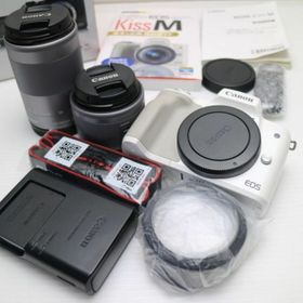 キヤノン(Canon)のEOS Kiss M ダブルズームキット ホワイト M777(ミラーレス一眼)