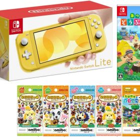 【無料ラッピング対応】任天堂 スイッチライト本体 イエロー + あつまれ どうぶつの森アミーボカード5種 (各1パック)Nintendo Switch Lite