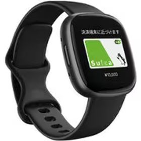 Fitbit フィットビット Fitbit Versa 4（フィットビット ヴァーサ 4） GPS搭載 スマートウォッチ Black/Graphite ブラック/グラファイト L/S サイズ FB523BKBK-FRCJK