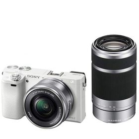 ソニー SONY α6000 ILCE-6000 ダブルレンズセット ホワイト ミラーレス 一眼レフ カメラ 中古