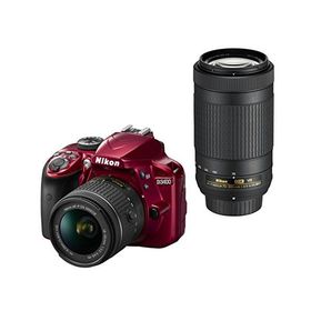 Nikon デジタル一眼レフカメラ D3400 ダブルズームキット レッド D3400WZRD(中古品)