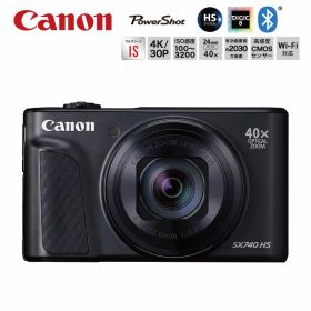 12/4 20時〜ポイント5倍残り在庫わずか Canon デジカメ コンパクト デジタルカメラ PowerShot SX740-HS-BK ブラック 光学 40倍 ズーム 4K 動画 Wi-Fi PSSX7 2030万画素 キヤノン キャノン