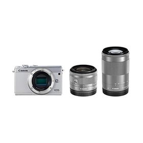 Canon ミラーレス一眼カメラ EOS M100 ダブルズームキット ホワイト EOSM10(中古品)