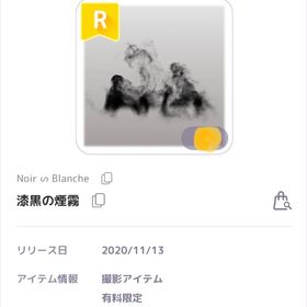 noir Blanche 漆黒の煙霧 撮影アイテム | ピュアニスタのアカウントデータ、RMTの販売・買取一覧