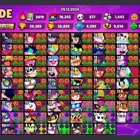 総トロ58000！全キャラ所持パワー11 64体！ | ブロスタ(ブロウルスターズ)のアカウントデータ、RMTの販売・買取一覧