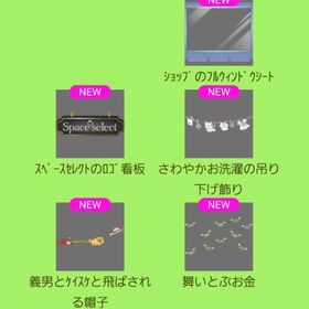 ショップのフルウィンドウシート＋スペースセレクトのロゴ看板 【おまけ付き】 | スペースデブリーズのアイテム、RMTの販売・買取一覧