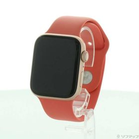 〔中古〕Apple(アップル) Apple Watch Series 6 GPS + Cellular 44mm ゴールドアルミニウムケース ピンクシトラススポーツバンド〔196-ud〕