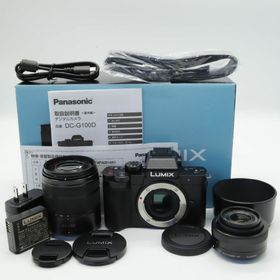 パナソニック(Panasonic)の■ほぼ新品■ルミックス ダブルズームレンズキット ブラックDC-G100DW-K(ミラーレス一眼)