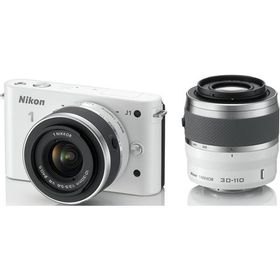 ニコン Nikon ミラーレス Nikon 1 J1 ダブルズームキット ホワイト 中古 新品SDカード付き 届いてすぐに使える