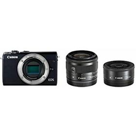 Canon ミラーレス一眼カメラ EOS M100 ダブルレンズキット ブラック EOSM100BK-WLK(ミラーレス一眼)