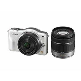 パナソニック ミラーレス一眼カメラ LUMIX GF3 ダブルズームキット シェルホワイト DMC-GF3W-W g6bh9ry(ミラーレス一眼)