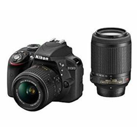 Nikon デジタル一眼レフカメラ D3300 ダブルズームキット ブラック D3300WZBK 9jupf8b(デジタル一眼)