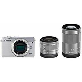 Canon ミラーレス一眼カメラ EOS M100 ダブルズームキット ホワイト EOSM100WH-WZK n5ksbvb(ミラーレス一眼)