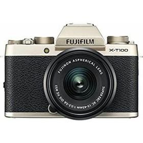 FUJIFILM ミラーレス一眼 X-T100レンズキット シャンパンゴールド X-T100LK-G(ミラーレス一眼)