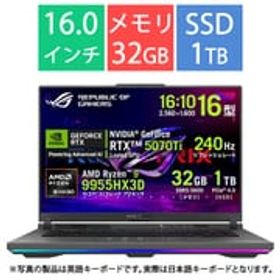 エイスース ASUS ゲーミングノートパソコン/ROG Strix G16 G614FR/16型/Ryzen 9 9955HX3D/メモリ 32GB/SSD 1TB/Windows 11 Home/エクリプスグレー G614FR-R9X3D5070TI