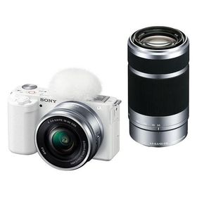 中古 1年保証 美品 SONY VLOGCAM ZV-E10 ダブルズームレンズキット (PZ 16-50mm + E 55-210mm) ホワイト [ZV-E10Y W]